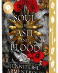 Book cover of 'A Soul of Ash and Blood' by Jennifer L. Armentrout with gold and red design elements on embervale.ca