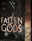 Book titled 'Fallen Gods' by Rachel Van Dyken with a dark cover and metallic title on embervale.ca