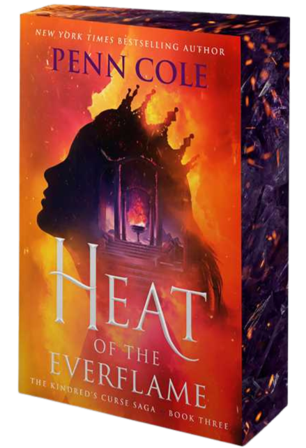 Book cover of 'Heat of the Everflame' by Penn Cole with fiery design elements on embervale.ca
