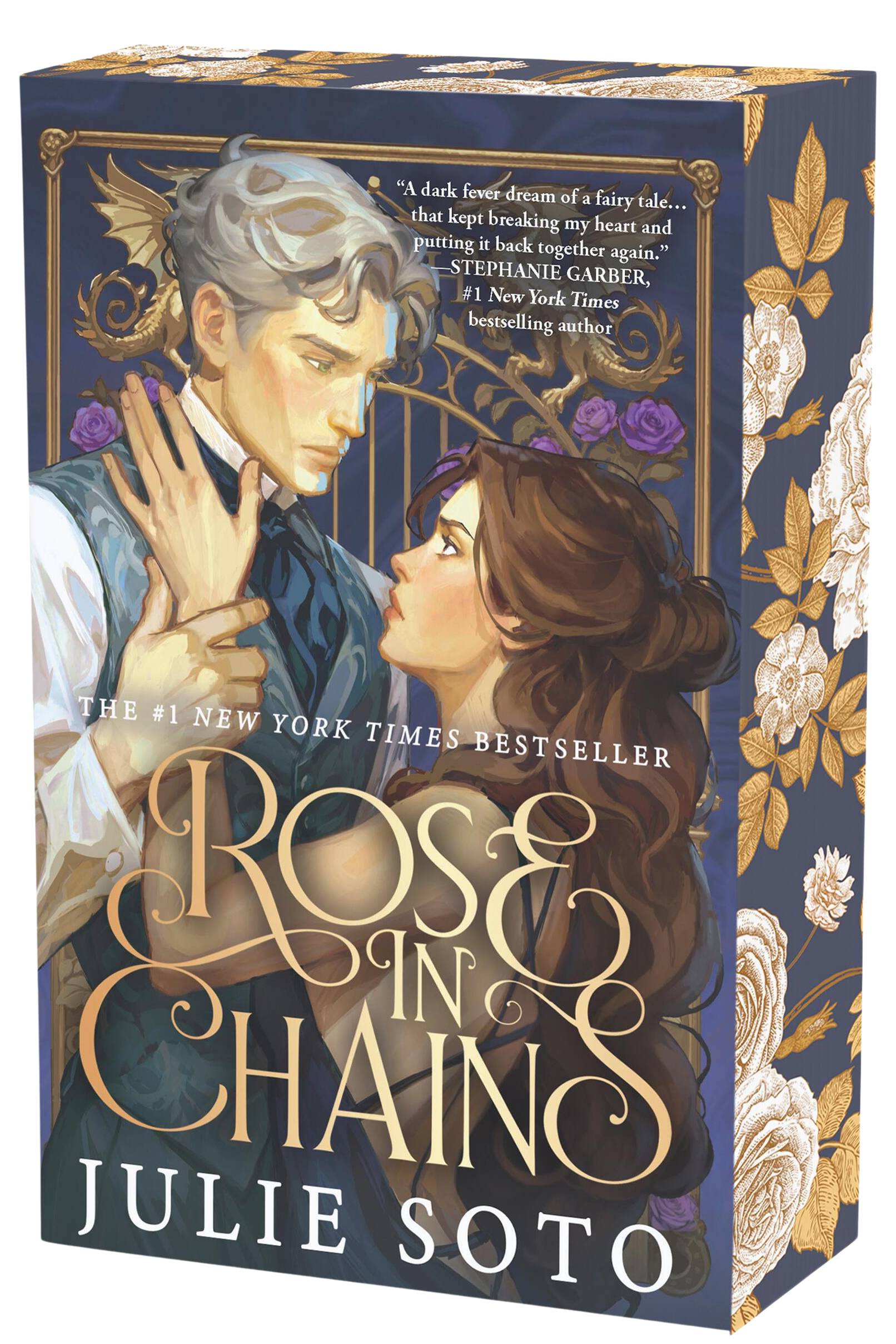 Book cover of 'Rose in Chains' by Julie Soto with decorative design and text. embervale.ca