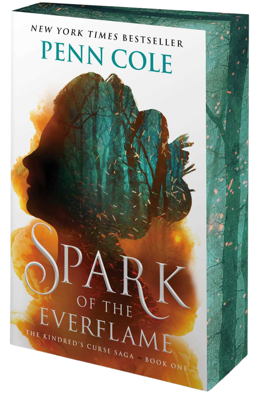 Book cover of 'Spark of the Everflame' by Penn Cole with a silhouette design on embervale.ca