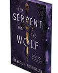 Book cover of 'The Serpent and the Wolf' by Rebecca Robinson with a purple and gold design on embervale.ca