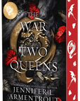Book cover of 'The War of Two Queens' by Jennifer L. Armentrout with a dragon design on a black background.